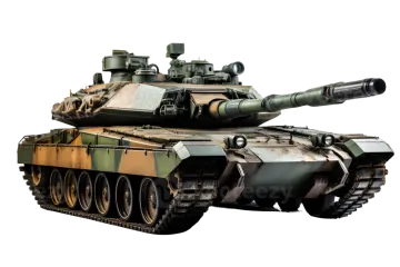 a military tank on a white background