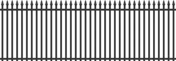 a black and white fence on a white background