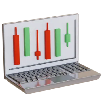 an open laptop with a chart on the screen
