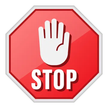 a stop sign with a hand on it