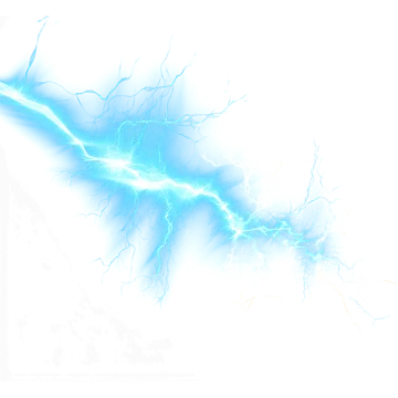 a blue lightning bolt on white background