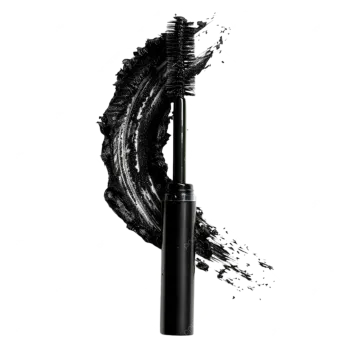 a black mascara on a white background