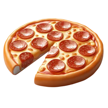 a slice of pizza on a white background