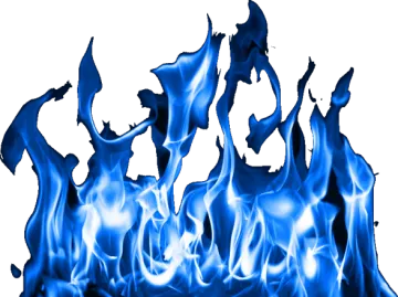 a blue flame on a white background