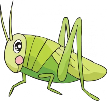 a green grasshopper on a white background