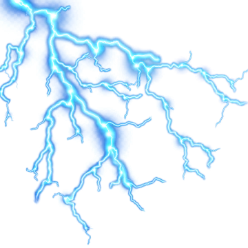a blue lightning bolt on white background