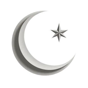 a crescent with a star in the middle