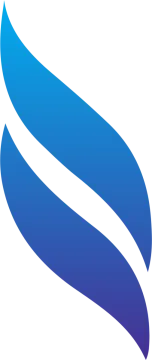 a blue and white logo with the letter s on it