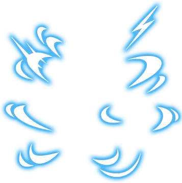 a set of blue fire flames on a white background