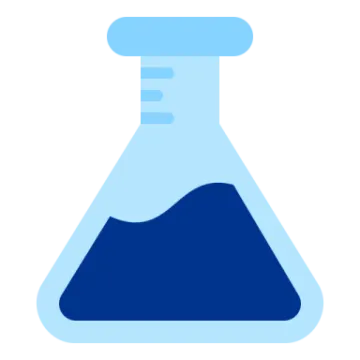 a beakle filled with blue liquid