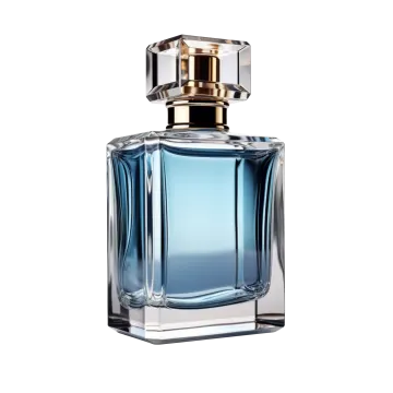 a bottle of perfume on a white background