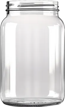 a large glass jar with a metal lid