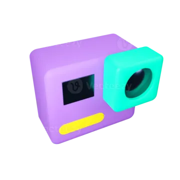 an image of a purple and blue camera