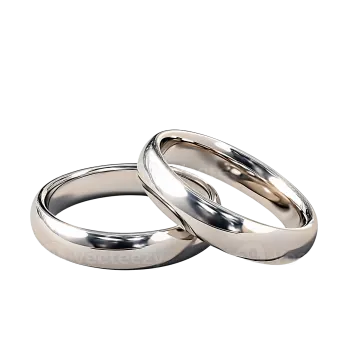 two wedding rings on a white background