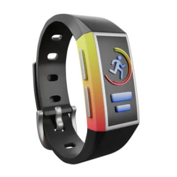 an image of a smart watch with a colorful band
