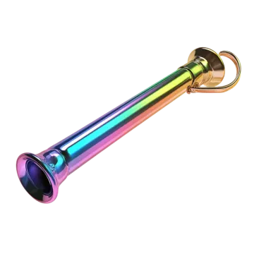 an image of a rainbow colored metal pipe