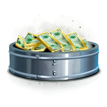 a money box filled with dollars