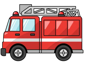a red fire truck on a white background