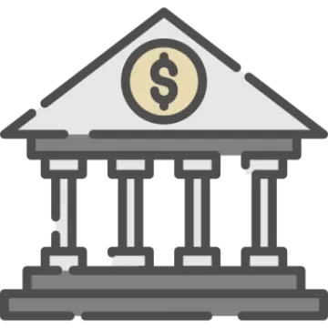a bank building with a dollar sign on top