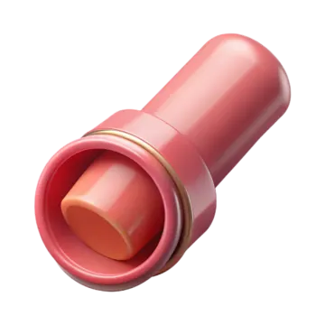 a pink lipstick tube on a white background