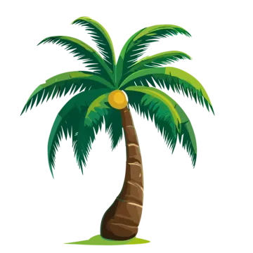 a palm tree on a white background
