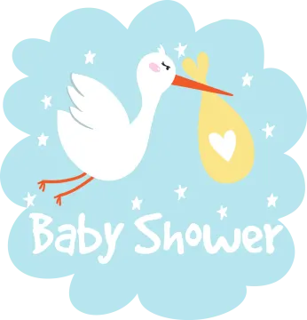 a baby shower with a stor