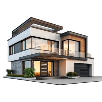 a 3d rendering of a modern house