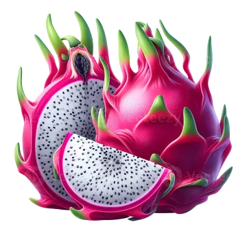 dragon fruit on white background