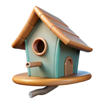 a birdhouse on a white background