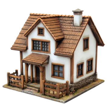 a model of a house on a white background