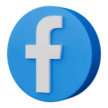 a white facebook logo on a blue circle