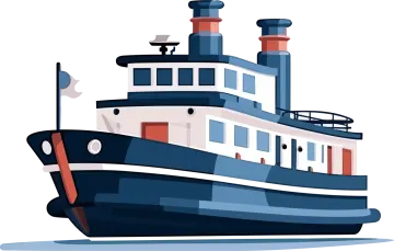 a boat with a flag on it