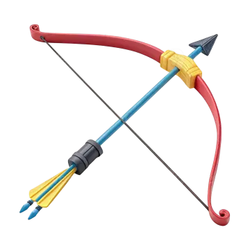 a bow and arrow on a white background