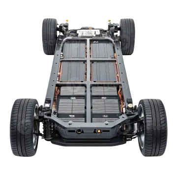 an electric vehicle with four wheels and four axles
