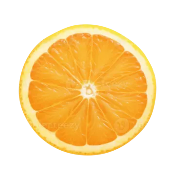 an orange slice on a white background