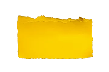 a piece of yellow paper on a white background