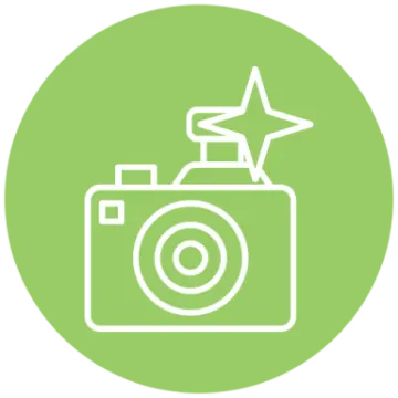 a camera with a star on top