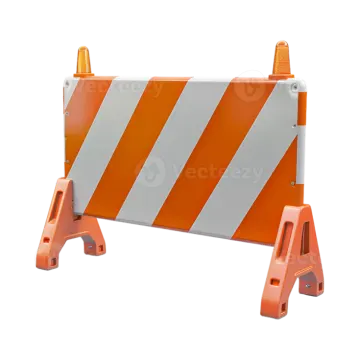 an orange and white barr barrier