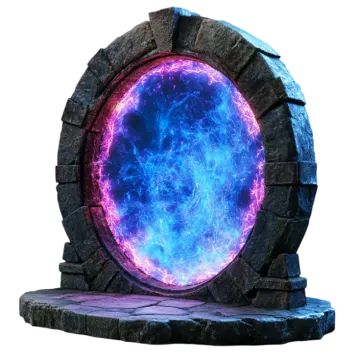 an image of a stone with a glowing orb in the center