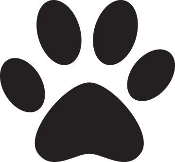 a black paw on a white background