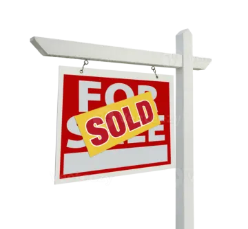 a sold for sale sign on a white background