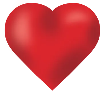 a red heart on a white background