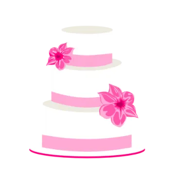 a white cake with pink flowers on top