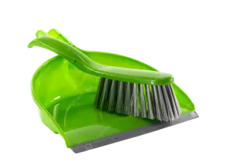 a green brush on a white background