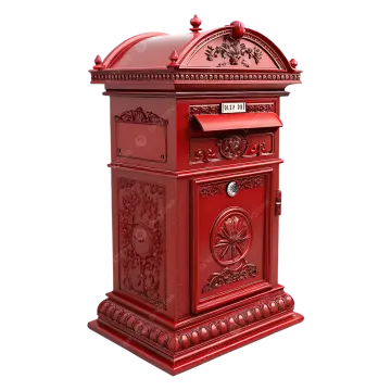 a red mailbox on a white background