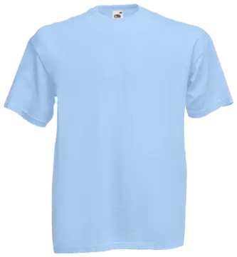 a light blue t - shirt on a white background