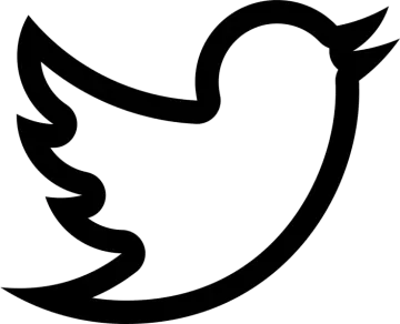 a black and white twitter logo