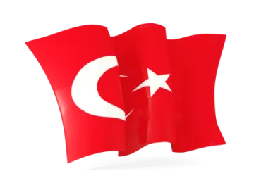the flag of turkey on a white background