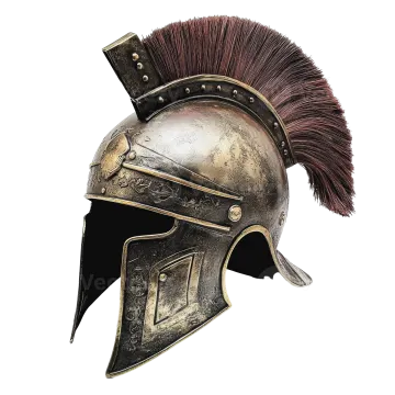 a roman helmet on a white background