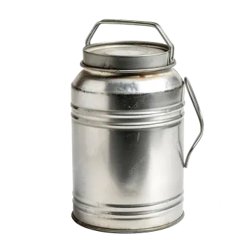 a metal canister on a white background